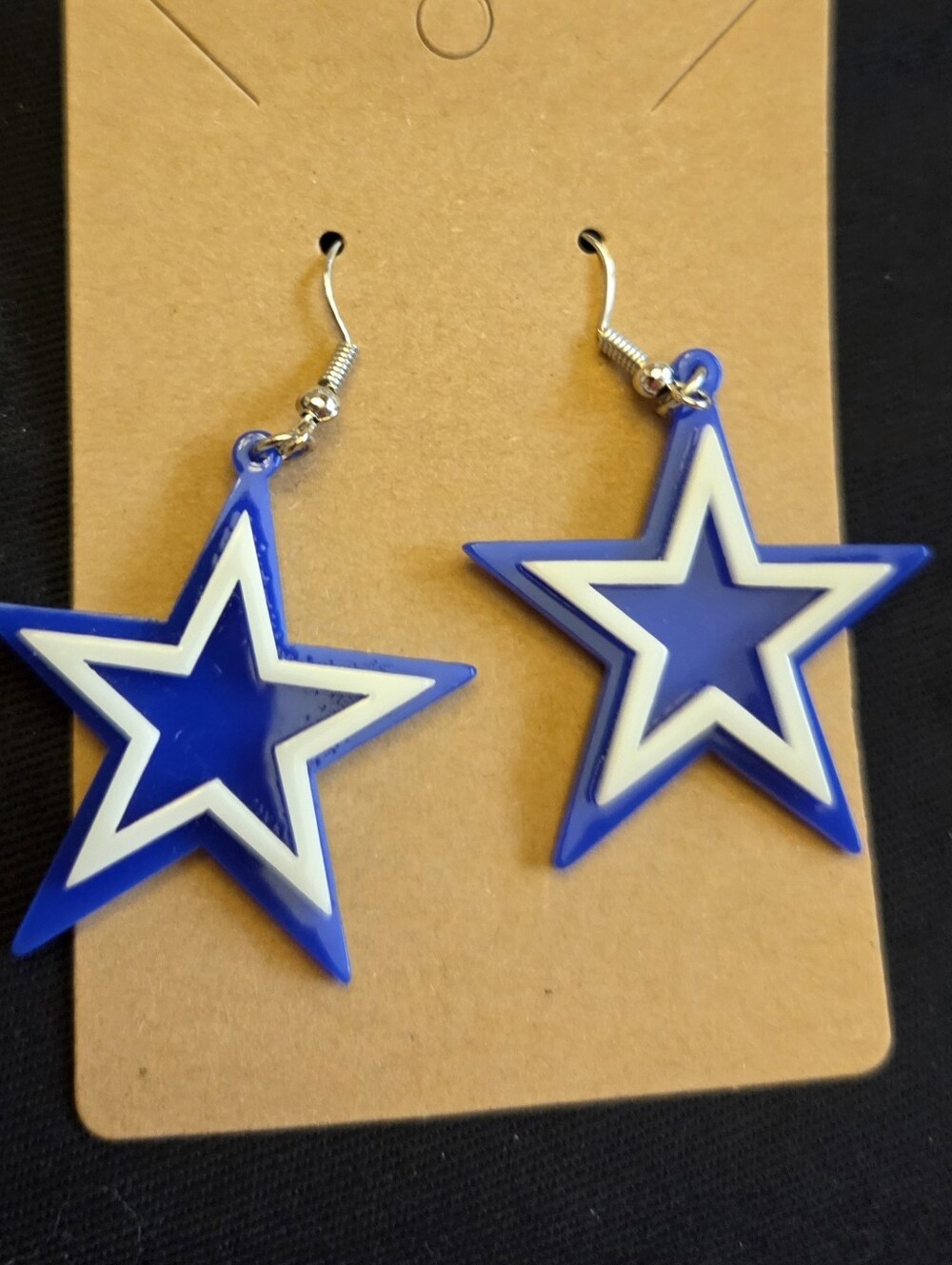 Blue Star Drop Earrings - Dallas Cowboys Game Ready.